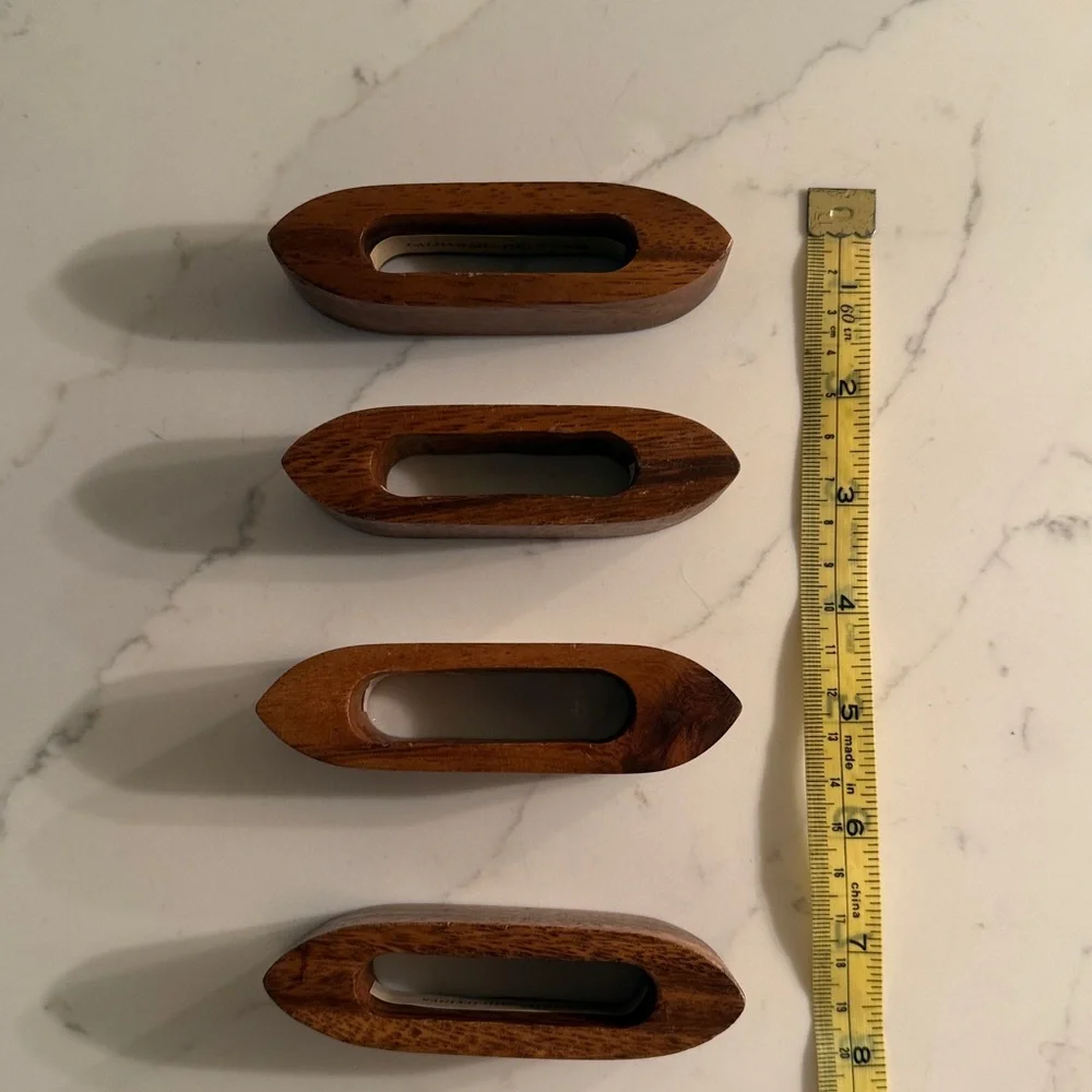 Vintage Wooden Napkin Rings Set of 4